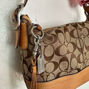Vintage Coach signature Hampton tassel bag